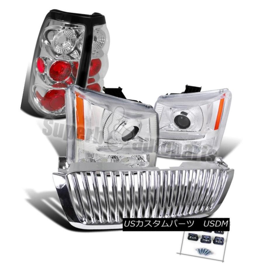 前照灯 2003-2005 Silverado映写機前照灯+ Ver   tical Grille Chr