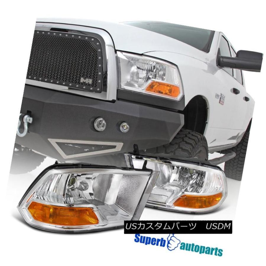 ヘッドライト 2009-2017 Dodge Ram 1500 2500 3500ユーロヘッドライトヘッドランプクローム/クリア 2009-2017