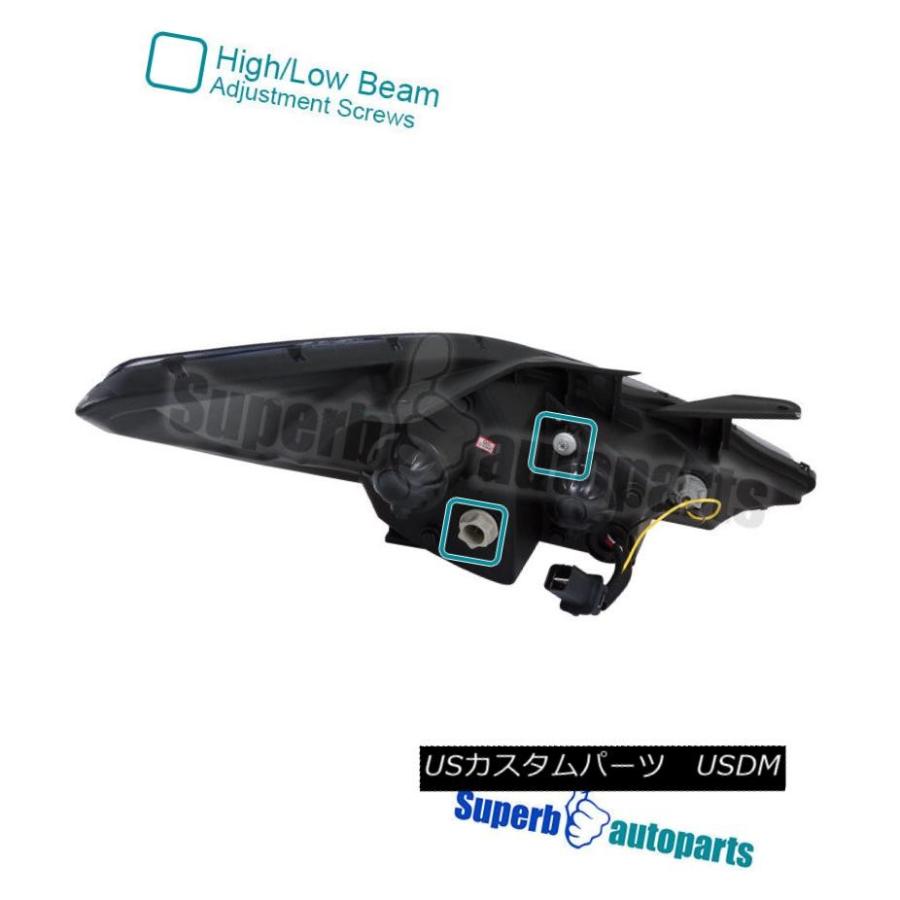ヘッドライト 2011年?2014年ソナタスモークレンズ用SMD LEDプロジェクターヘッドライト光沢ブラック For 2011-2014 Sonatの画像