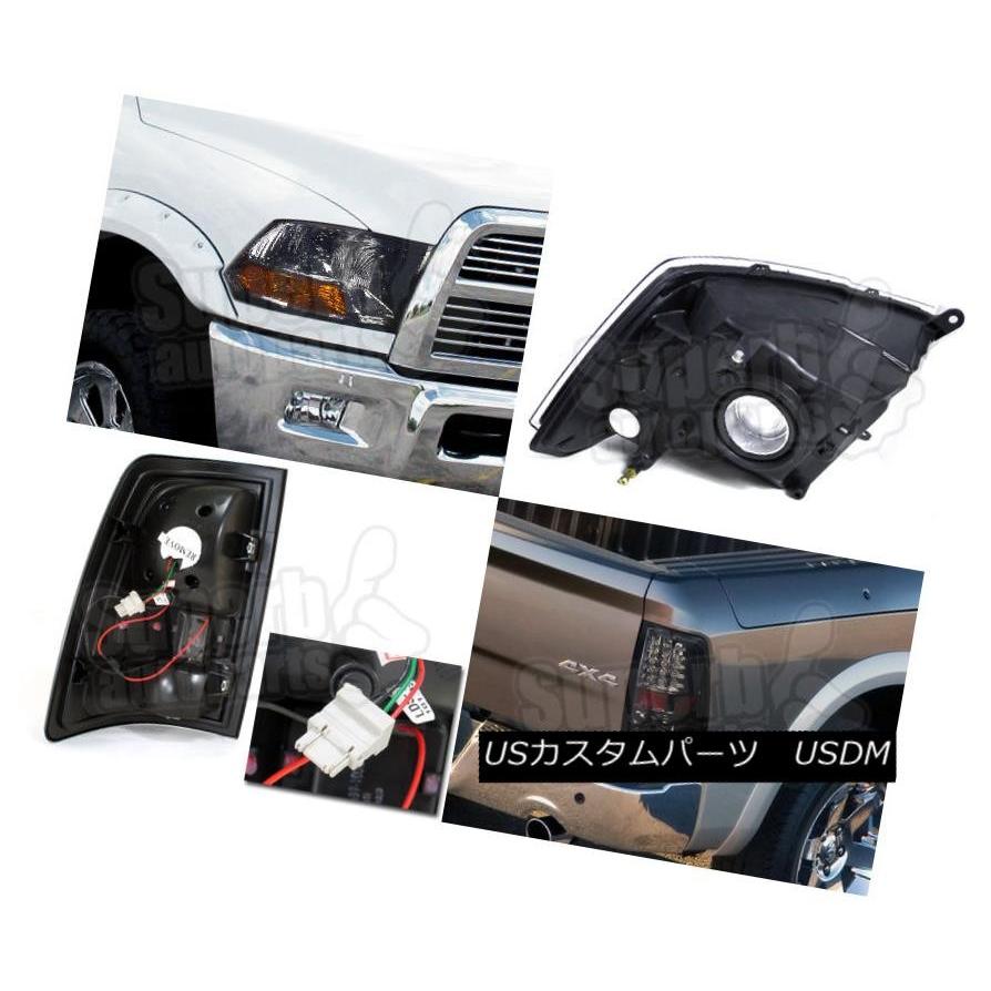 ヘッドライト 2009-2017ダッジラム1500煙ヘッドライト+ LEDテールライトブレーキランプ 2009-2017 Dodge Ram 1500の画像
