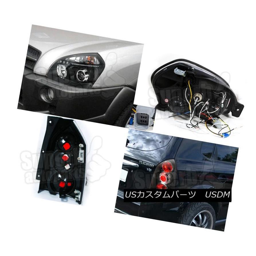 ヘッドライト 2005  -  2009年ツーソンハローLEDプロジェクターヘッドライト+タイ lブレーキランプブラックコンボ For 20の画像
