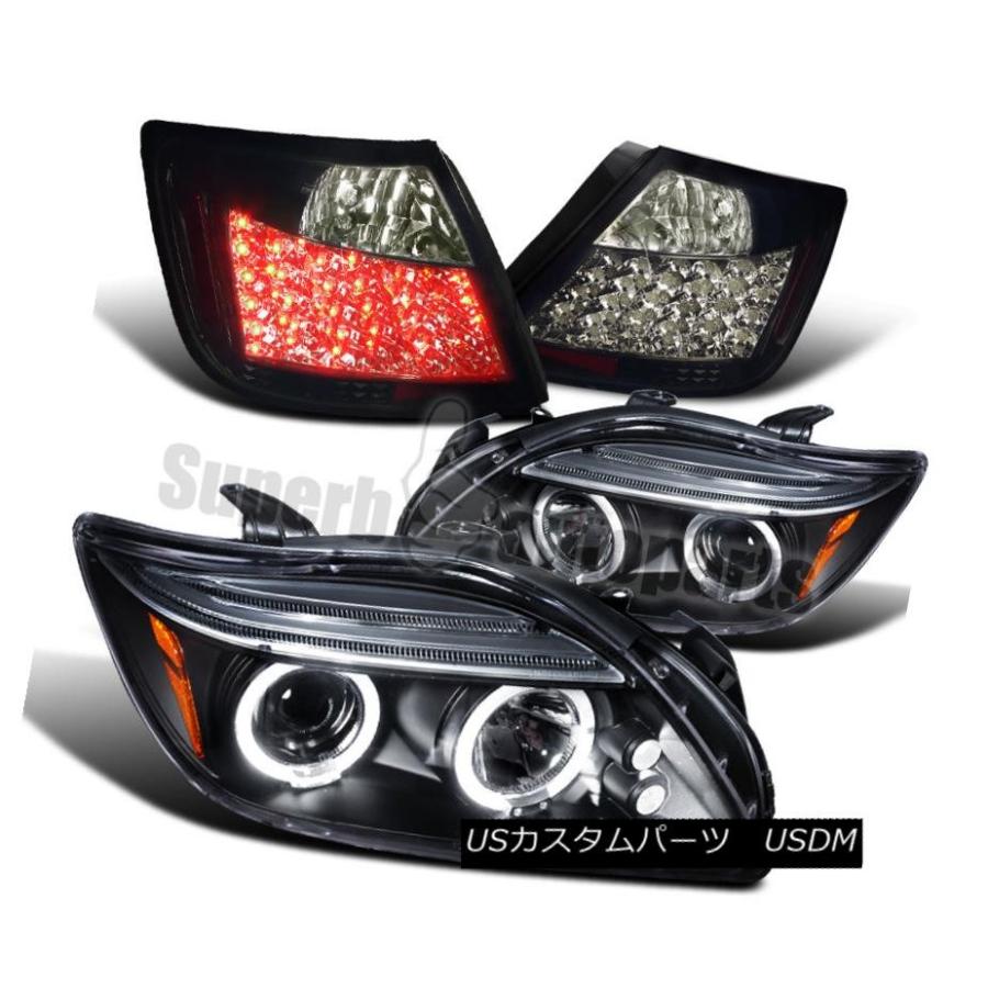 ヘッドライト 2005-2010 Scion tC Haloプロジェクターヘッドライト+ LEDテールブレーキランプGlossy Black 2005