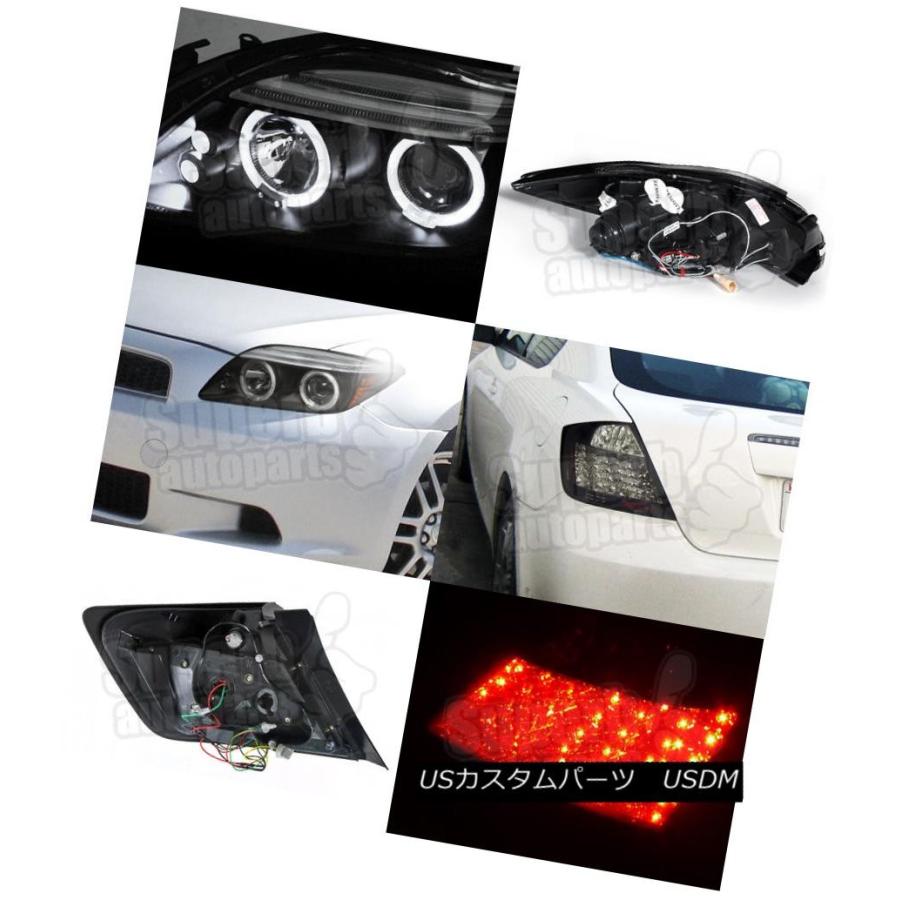 ヘッドライト 2005-2010 Scion tC Haloプロジェクターヘッドライト+ LEDテールブレーキランプGlossy Black 2005の画像