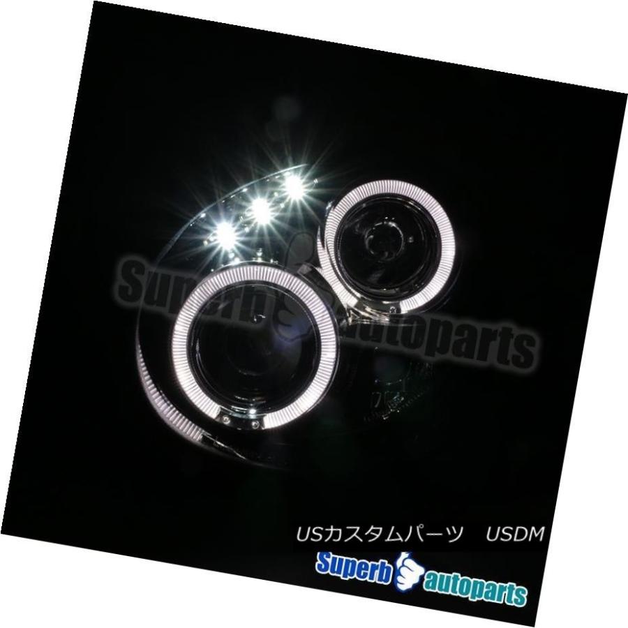 ヘッドライト 02-03スバルインプレッサLEDハロープロジェクターヘッドライト光沢ブラック+ H1スリムHID For 02-03 Subaru Iの画像