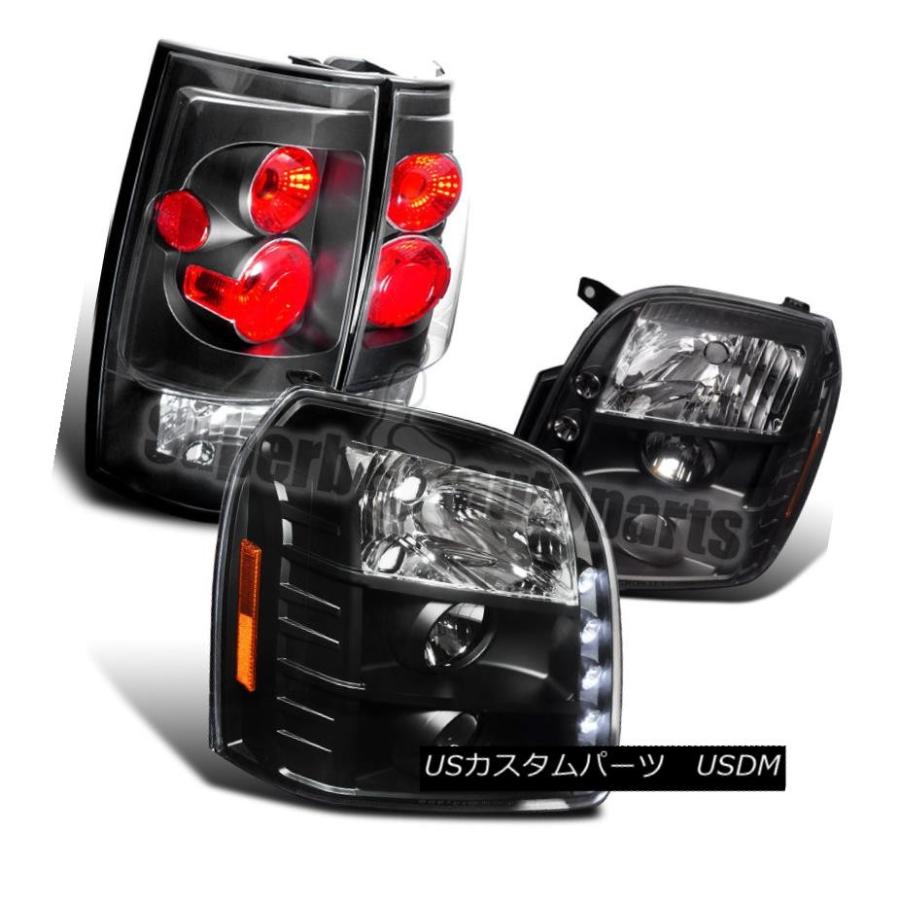 ヘッドライト 2007年?2012年GMC Yukon XL LEDプロジェクターヘッドライト+タイ lライトブレーキランプ 2007-20