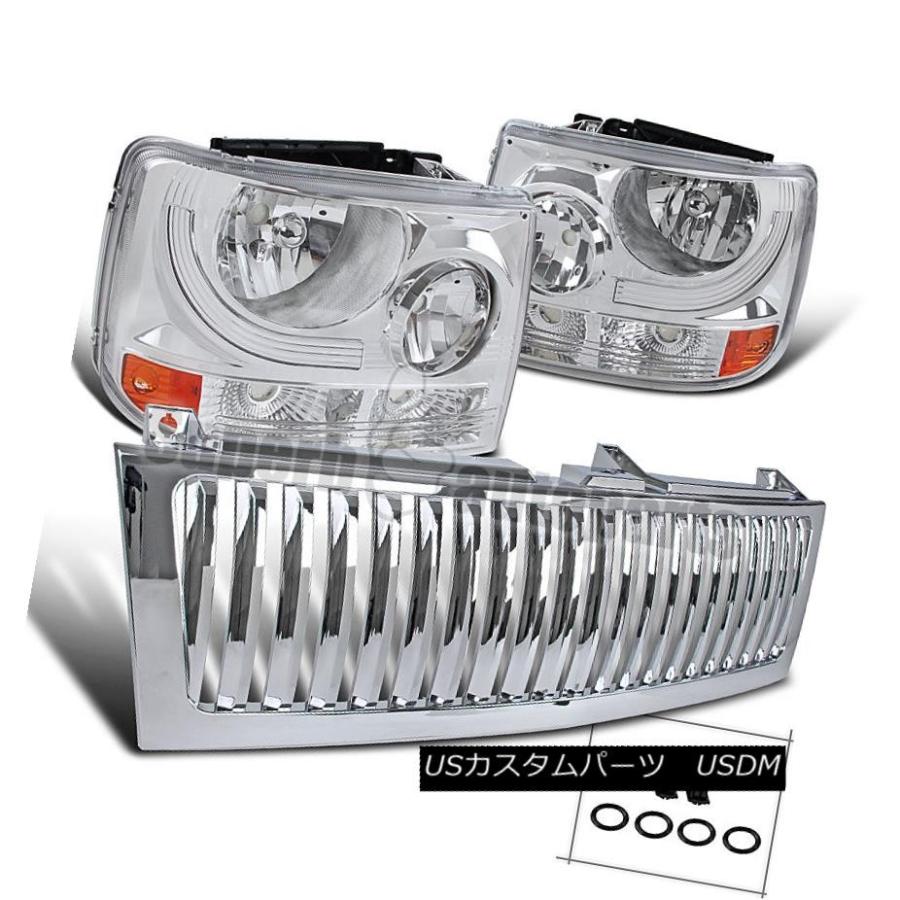 ヘッドライト 1999-2002 Silverado 1500/2500クリスタルクリアヘッドライト+ Chr   ome H