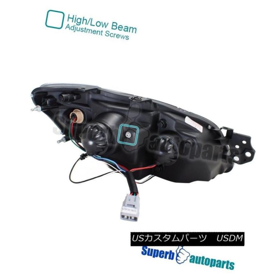 ヘッドライト 06-07スバルインプレッサ煙LED DRLヘッドライトヘッドランプ光沢ブラックペア For 06-07 Subaru Imprezaの画像