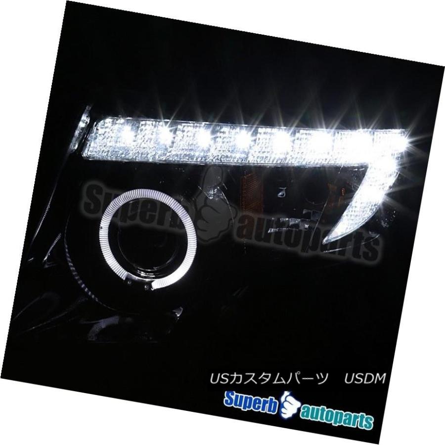 ヘッドライト 2007-2010フォードエッジプロジェクタースモークヘッドライトW / Halo Rim + LED DRL Glossy Blackの画像