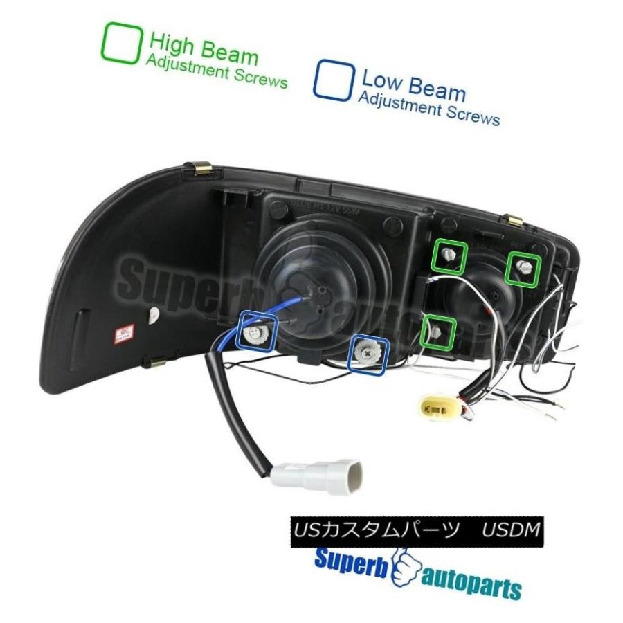ヘッドライト 1999-2006 GMC Sierra Denali HaloプロジェクターLEDヘッドライト光沢ブラック/スモーク 1999-200の画像