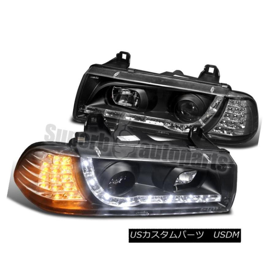 前照灯 1992-1998 BMW E36 M3映写機前照灯（オレンジ色色交通信号付き添い人）ブラックスペックチューニング 1992-1998