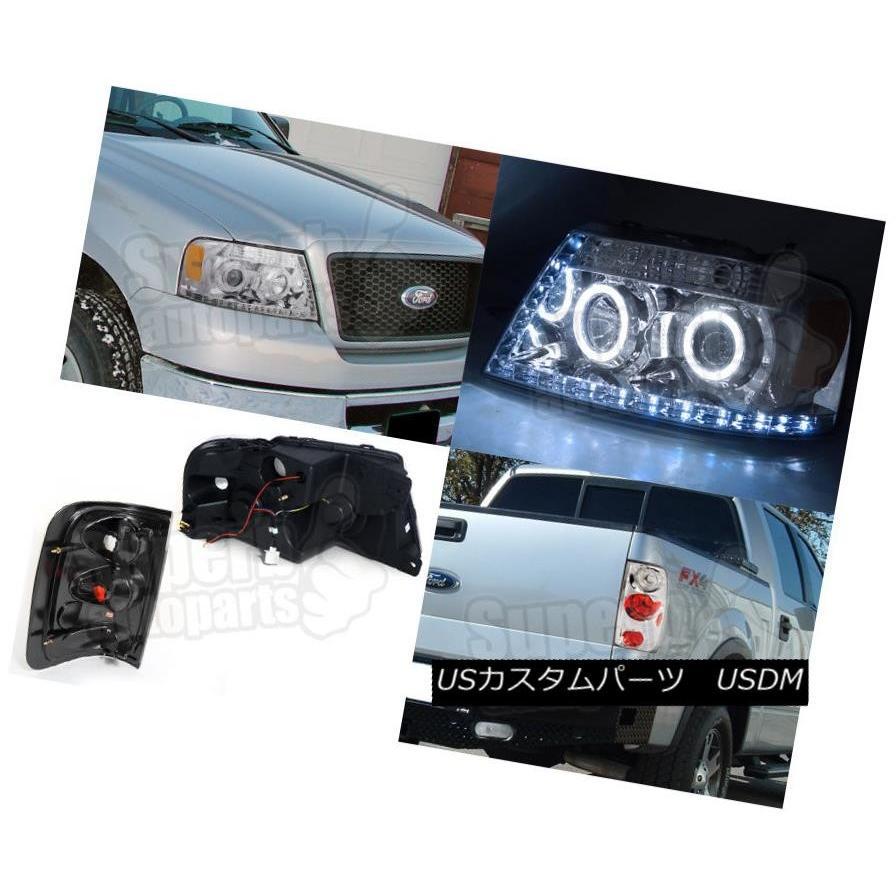 前照灯 2004-2008 Ford F150 Halo映写機LED前照灯せつ然たる+テールブレーキライトクローム 2004-2008