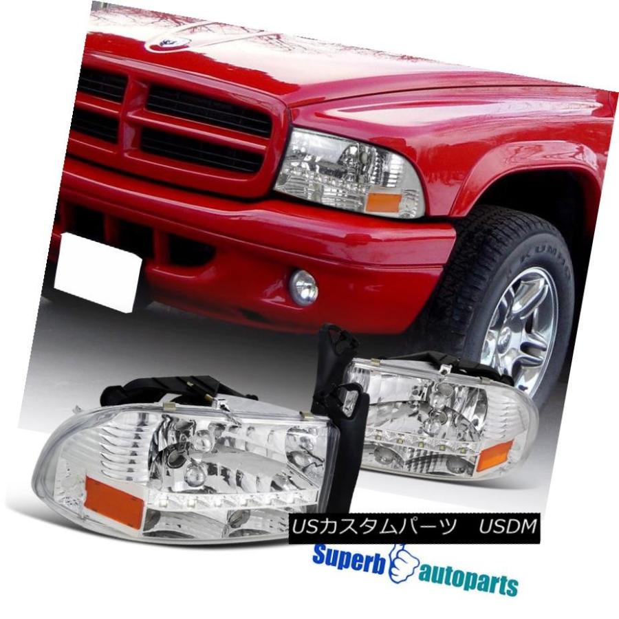 ヘッドライト 1997-2004 Dodge Dakota SMD LEDヘッドライトヘッドランプクローム 1997-2004 Dodge Dakot