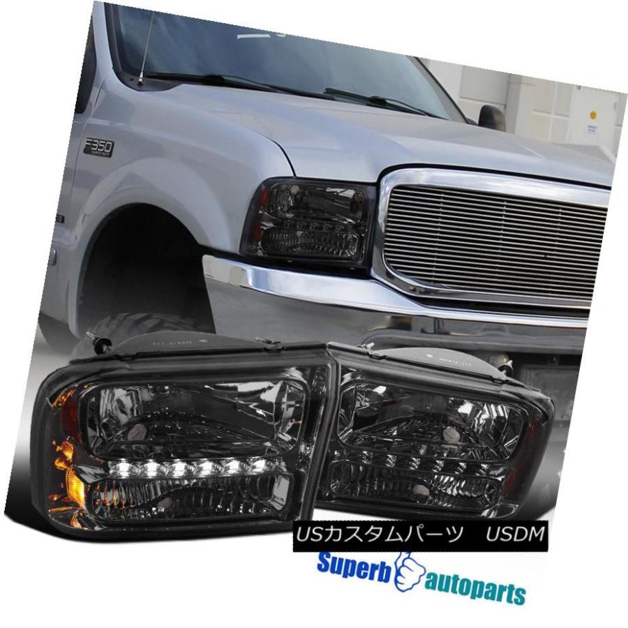 前照灯 Ford 99-04 F250 F350 SuperDuty 00-04慰安旅行1パソコンスモークレンズLED前照灯 Ford 自動車-車、バイク、自転車
