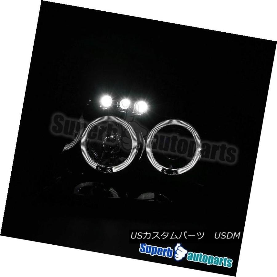 ヘッドライト 1999-2004 Jeep Grand Cherokee SmokeハロープロジェクターLEDヘッドライトGlossy Black 1の画像