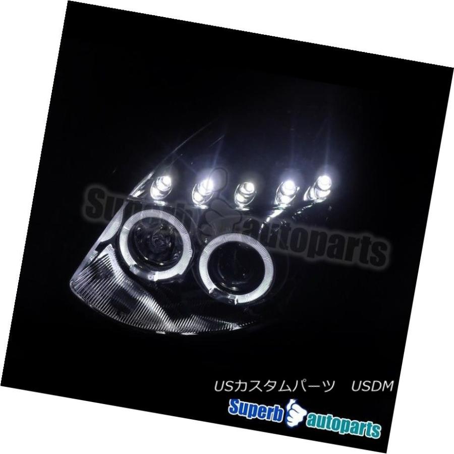 ヘッドライト 2003-2007 Infiniti G35 2dr Halo Ledプロジェクターヘッドライトクローム/クリア仕様チューニング 200の画像