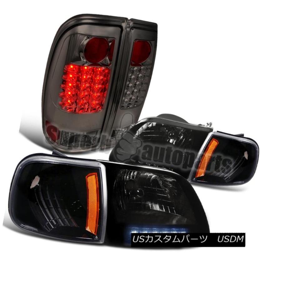前照灯 1997-2003 Ford F150 LED DRL前照灯W /隅っこともし火+ LEDテールランプスモーク 1997-2003 その他ライト-ライト、レンズ
