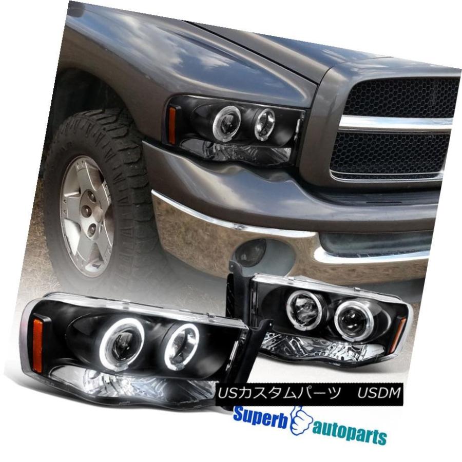 ヘッドライト 2002-2005 Dodge Ram Halo LEDプロジェクターヘッドライトブラックスペックチューニング 2002-2005 Do