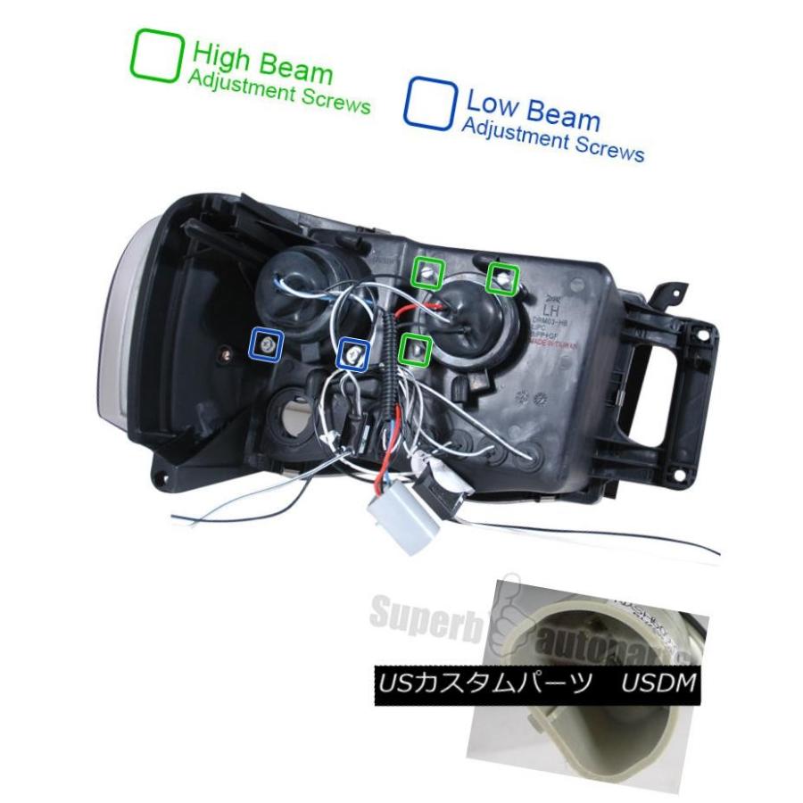 ヘッドライト 2002-2005 Dodge Ram Halo LEDプロジェクターヘッドライトブラックスペックチューニング 2002-2005 Doの画像