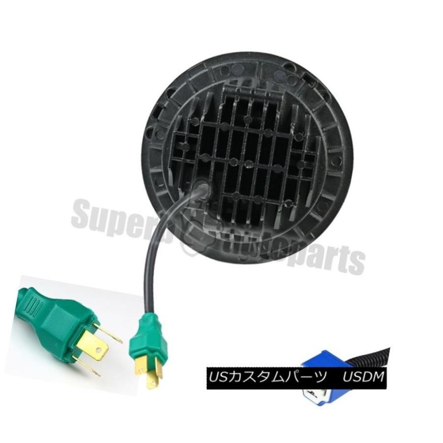 ヘッドライト ブラッククリア7 \"ラウンドプロジェクターLEDヘッドライト45W 6500Kジープラングラー2X用 Black Clear 7\" Roの画像