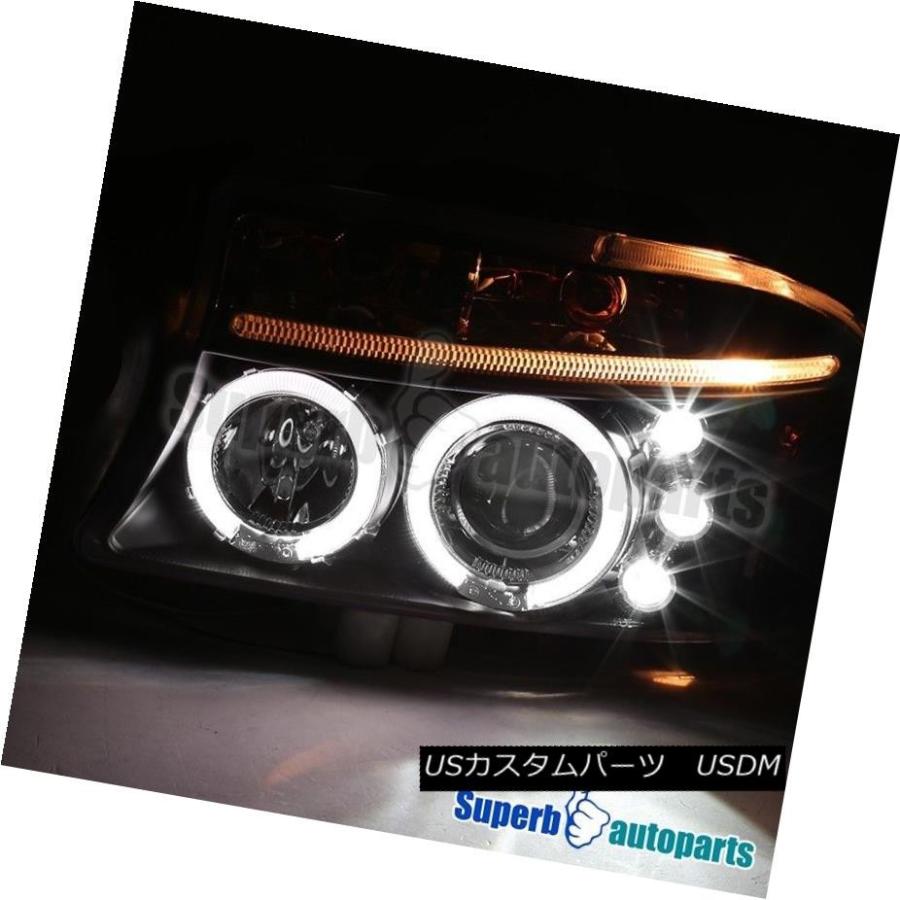 ヘッドライト 1997-2004 Dodge Dakota Durango Halo LEDプロジェクターヘッドライトブラックスペックチューニング 1の画像
