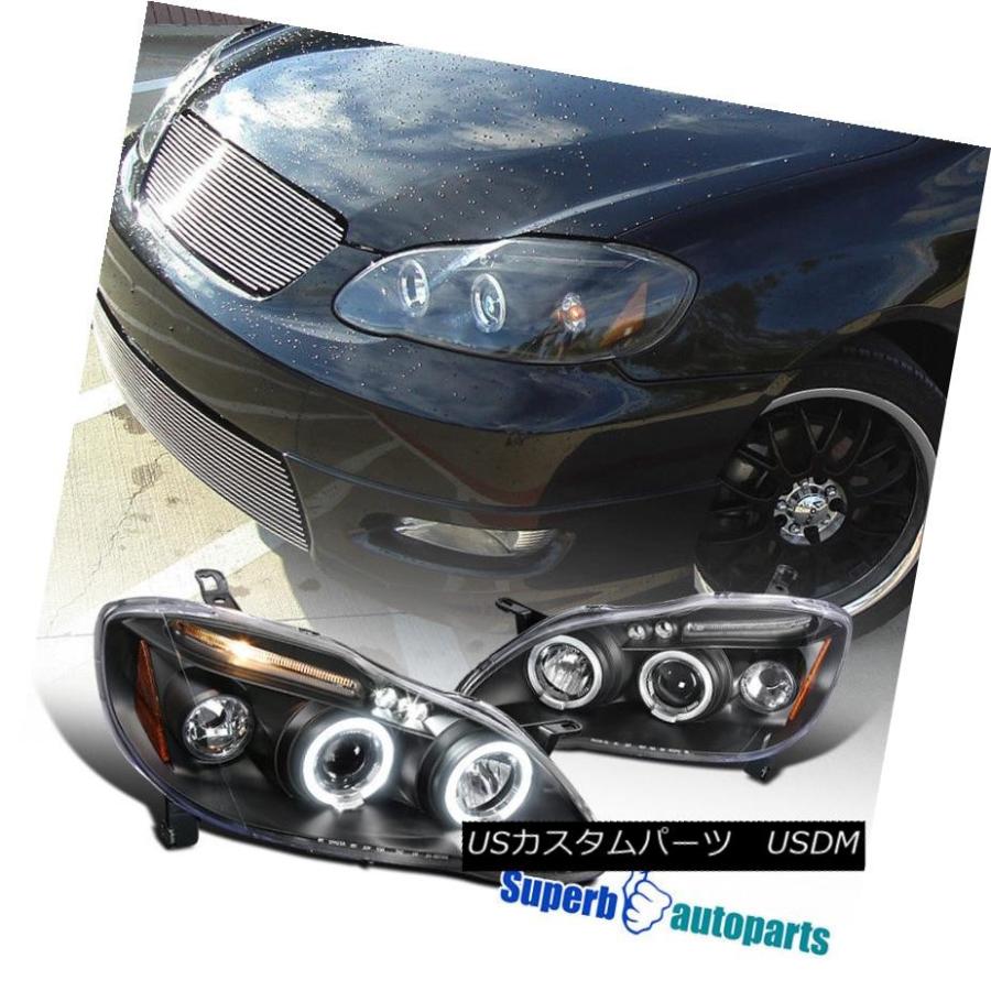 ヘッドライト 2003-2008トヨタカローラヘイローLEDプロジェクターヘッドライトブラックスペックチューニング 2003-2008 Toyota