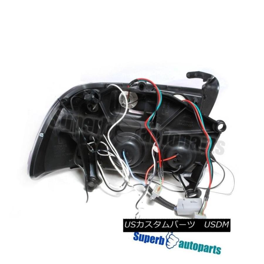 ヘッドライト 97-04 Dodge Dakota / Durango煙LEDランプHaloプロジェクターヘッドライトGlossy Black 97-の画像