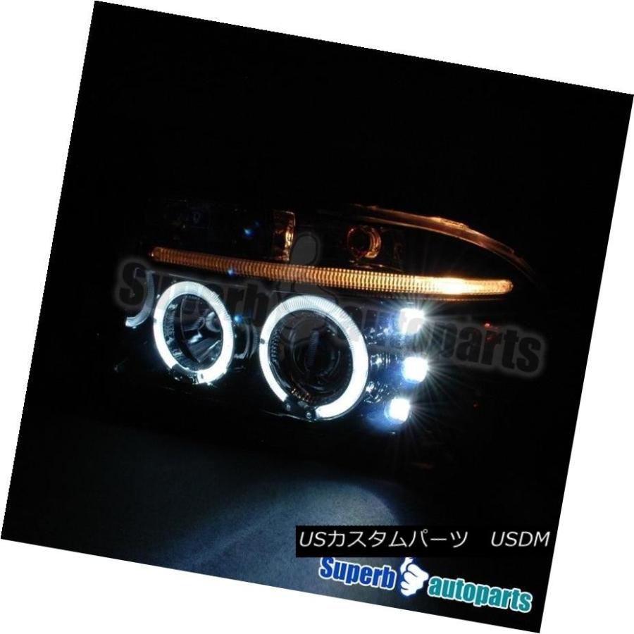 ヘッドライト 97-04 Dodge Dakota / Durango煙LEDランプHaloプロジェクターヘッドライトGlossy Black 97-の画像