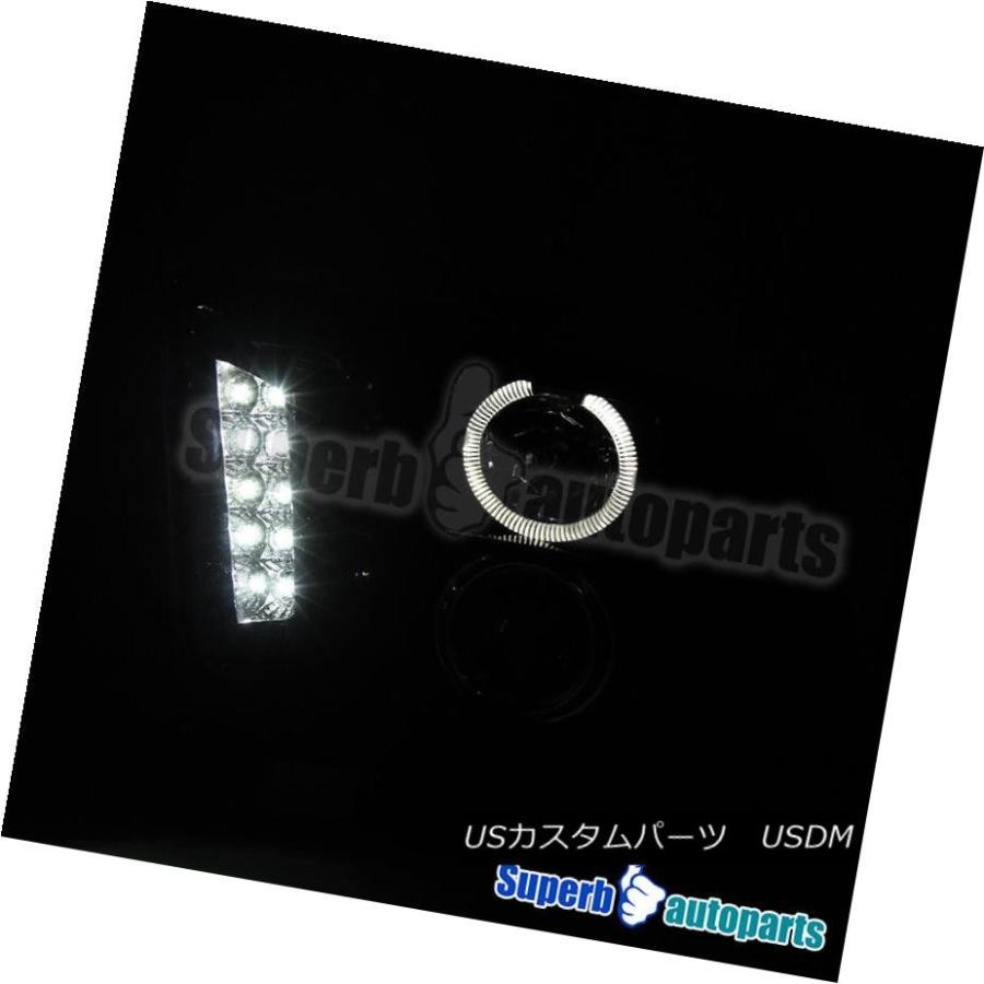 ヘッドライト 2005-2009フォードマスタング煙プロジェクターLEDハローヘッドライト光沢ブラックペア 2005-2009 Ford Mustanの画像