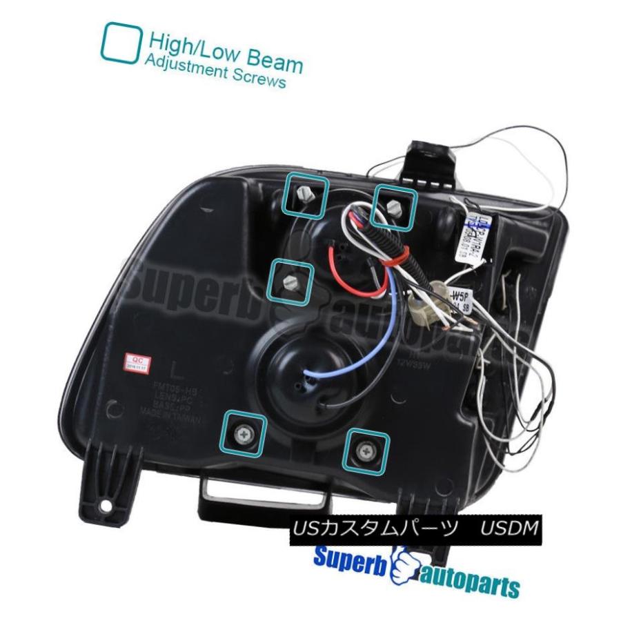 ヘッドライト 2005-2009フォードマスタング煙プロジェクターLEDハローヘッドライト光沢ブラックペア 2005-2009 Ford Mustanの画像
