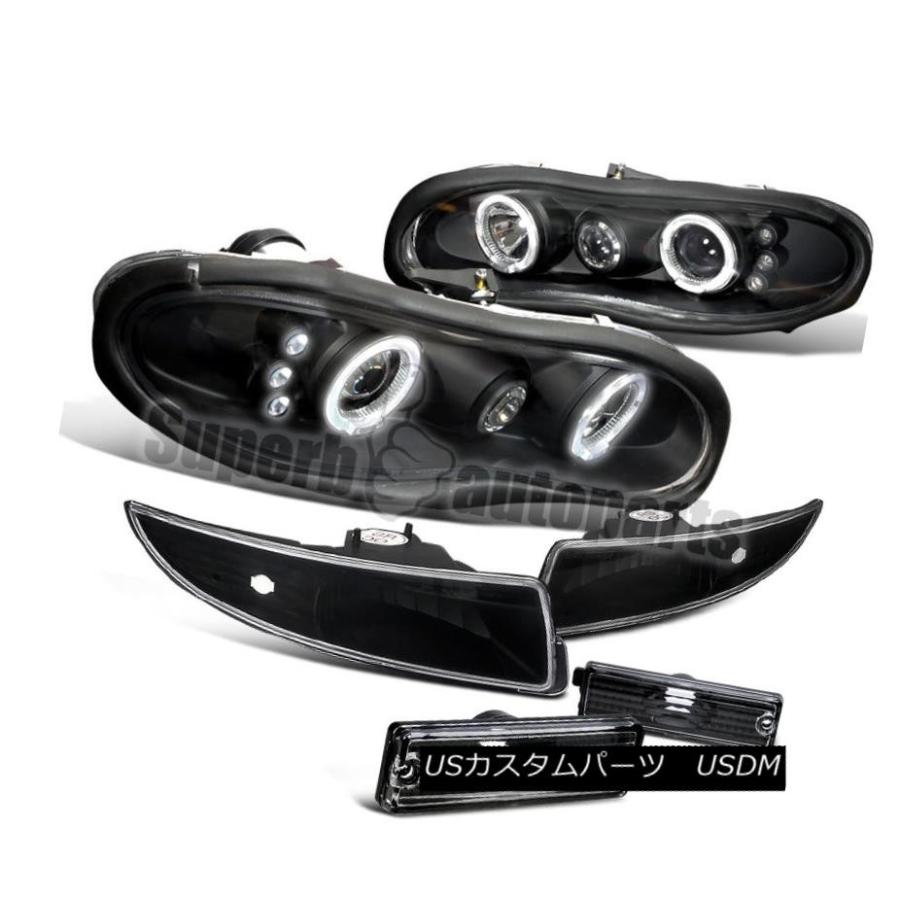ヘッドライト 1998-2002 Camaro Halo LEDプロジェクターヘッドライト+バンプ ランプ+リアサイドマーカー