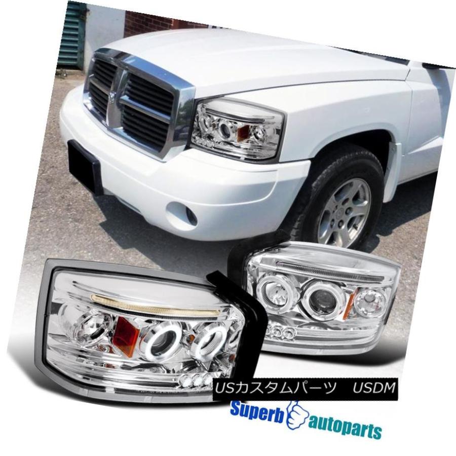 ヘッドライト 2005-2007 Dodge Dakota Halo LEDプロジェクターヘッドライトChrome SpecD Tuning 2005