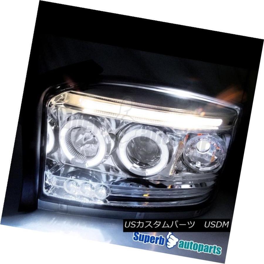ヘッドライト 2005-2007 Dodge Dakota Halo LEDプロジェクターヘッドライトChrome SpecD Tuning 2005の画像