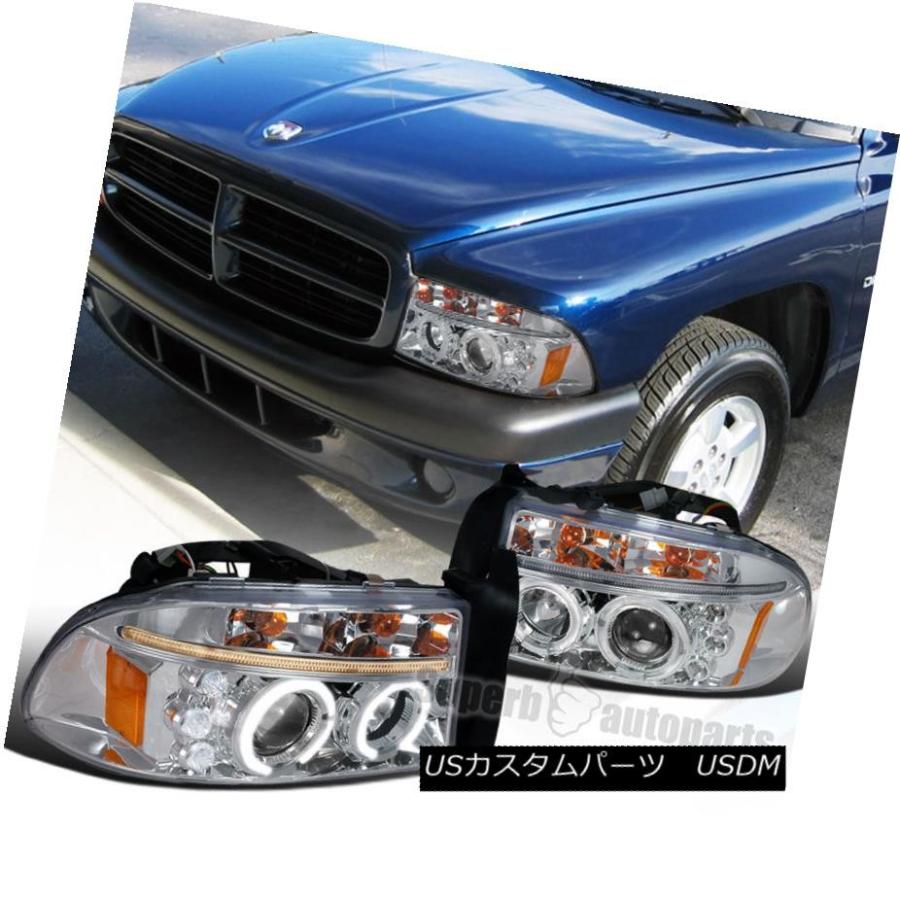 ヘッドライト 1997-2004 Dodge Dakota Durango Halo LEDプロジェクターヘッドライトChrome SpecD Tun