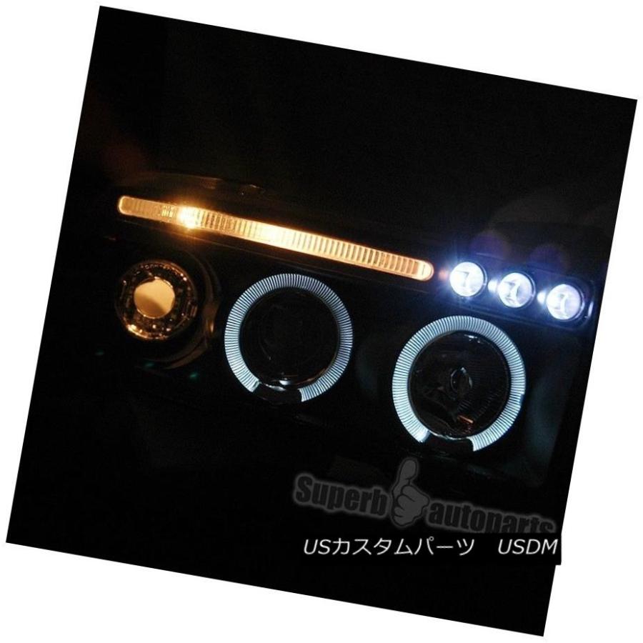 ヘッドライト 1994-2001 Dodge Ram 1500 2500 3500 Led HaloプロジェクターヘッドライトブラックSpecD 19の画像