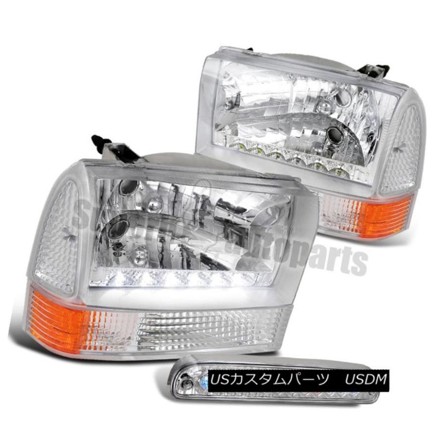 ヘッドライト 1999-2004フォードF250 F350ヘッドライト+トウモロコシ  erシグナル+ LED第3ブレーキラン