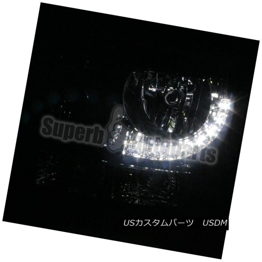 ヘッドライト 1999-2002 Silverado 1500/2500 Smoke SMD LED DRLヘッドライト+ Bla  </の画像