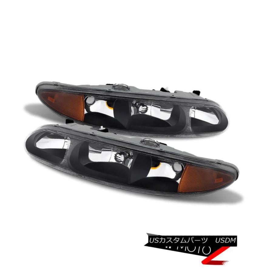 ヘッドライト 1999-2004 Oldsmobile Alero 2D / 4D CoupeセダンブラックアンバーLH RH PAIRヘッドライト