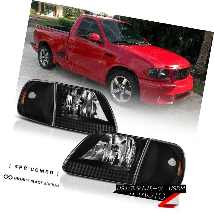 ヘッドライト 黒いコーナーヘッドライトは、第3ブレーキLEDを着色しました。1997-2003 Ford F150 Flareside 5.4L Blの画像