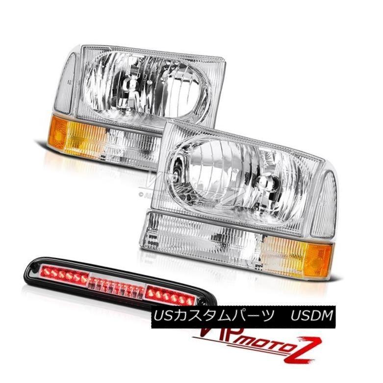 ヘッドライト 99 00 01 02 0304 F350 7.3LペアクロームヘッドランプユーロサードブレーキLEDストップルーフ 99 00 01