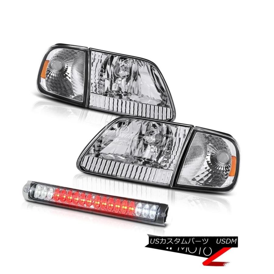ヘッドライト クロームヘッドライトターンシグナルハイストップLED 1997-2003 F150 Flareside King Ranch Chrom