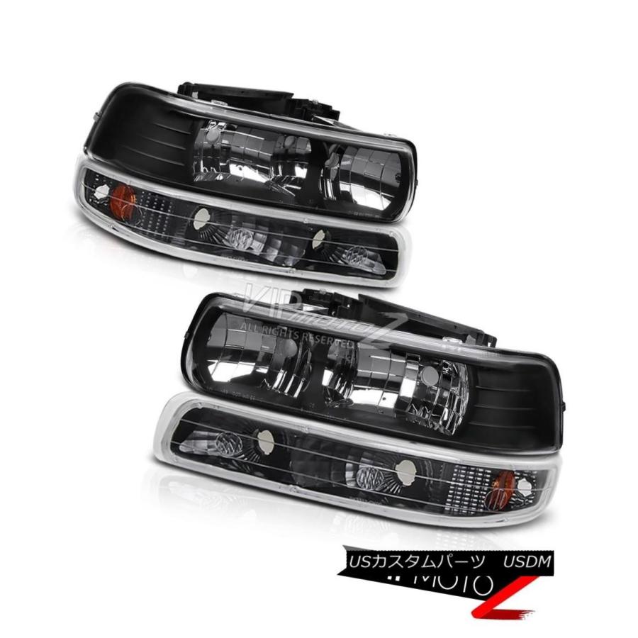 前照灯 L + Rブラックダイヤモンドハウジングヘッドライト+ Ambe   rバンパー照明ランプCOMBO 99-2002 自動車-車、バイク、自転車-ライト、レンズ