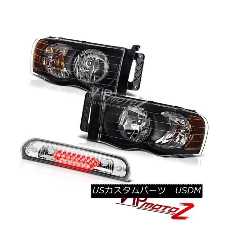 ヘッドライト ブラックヘッドライトユーロ[明るい]第3ブレーキライトランプLED 02-05 Ram 1500 Black Headlights Eu