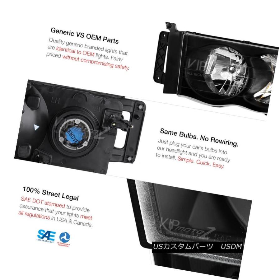 ヘッドライト ブラックヘッドライトユーロ[明るい]第3ブレーキライトランプLED 02-05 Ram 1500 Black Headlights Euの画像