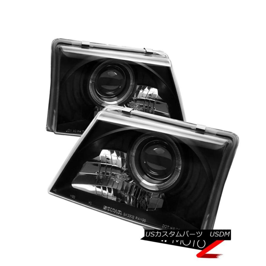 ヘッドライト 1998-2000 Ford Ranger HaloプロジェクターブラックヘッドライトランプアセンブリLH + RHセット 1998-2