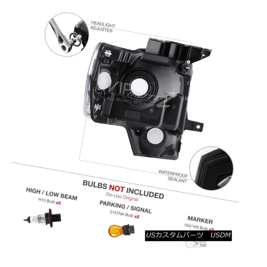 ヘッドライト 2009-2014 Ford F150トラックをピックアップするOEスタイルブラックヘッドライトランプ[LEFT + RIGHT] 20の画像