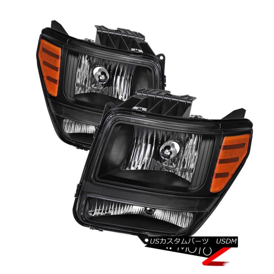 ヘッドライト 2007-2011ダッジニトロ[工場スタイル]ブラックハウジングヘッドライト交換ランプ 2007-2011 Dodge Nitro [F