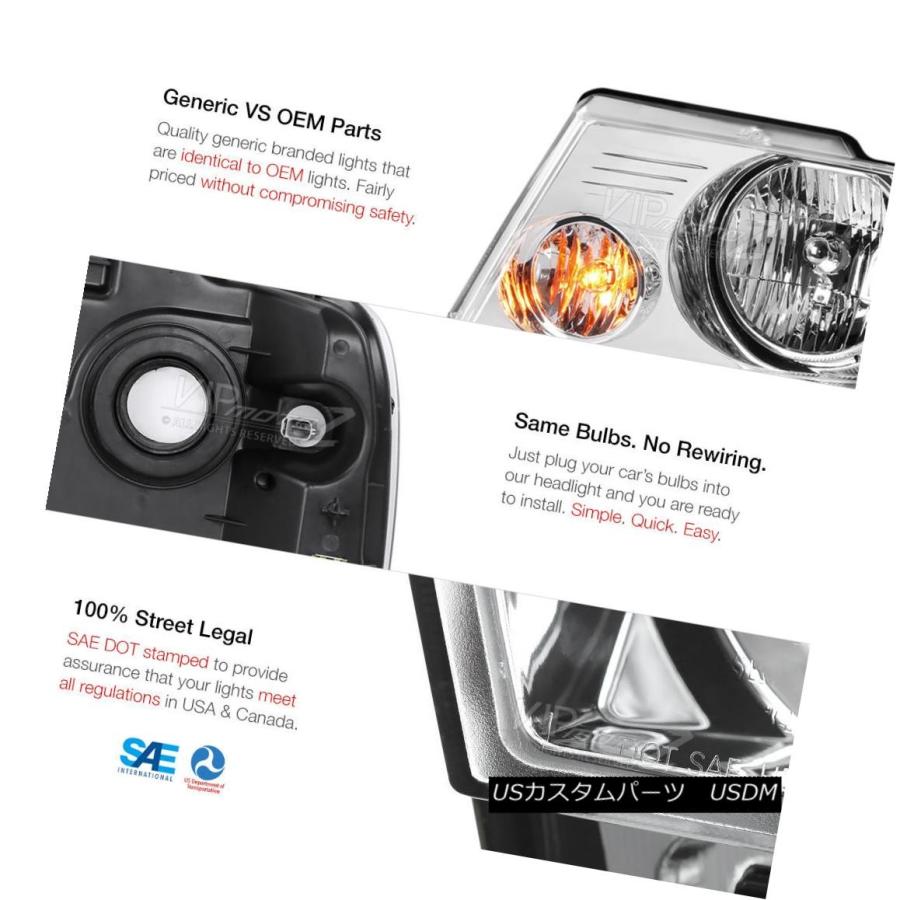 ヘッドライト 04-08フォードF150 XLクリアクロームヘッドライトブラック3RDブレーキランプ工場スタイル 04-08 Ford F150 XLの画像