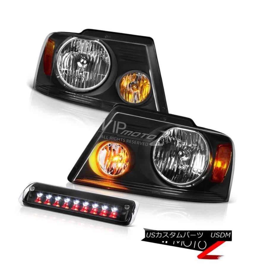ヘッドライト 04-08 Ford F150 Lariat InfinityブラックヘッドランプハイストップランプファクトリースタイルLED 04-0