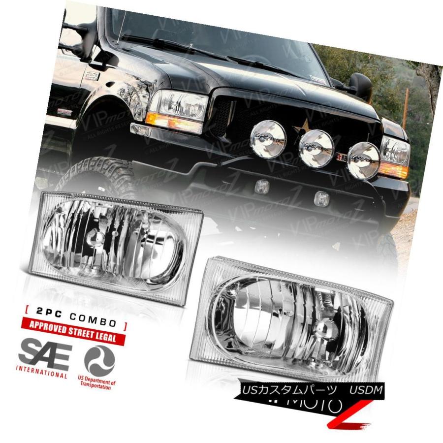 ヘッドライト 1999-2004 Ford F250 F350 F450 SuperDuty SDクロームヘッドライトランプLEFT RIGHT 19