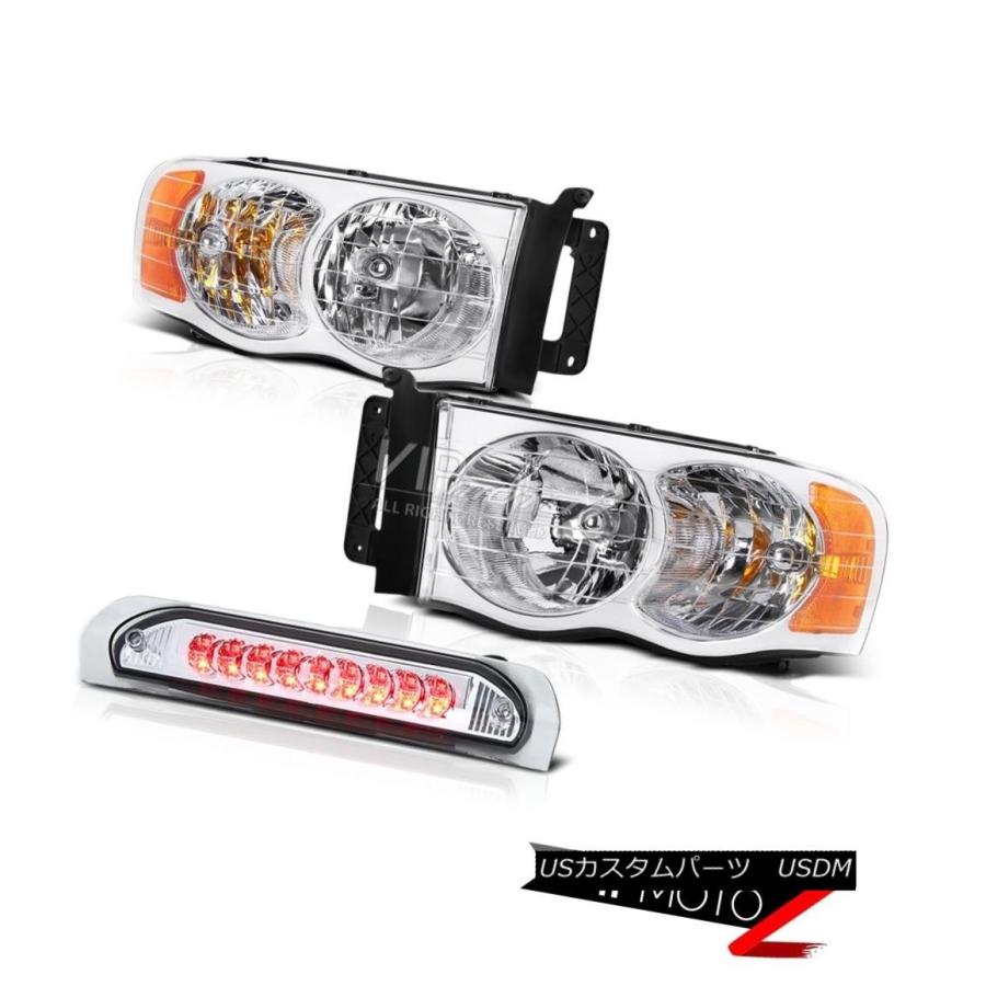 ヘッドライト 02-05ドッジRAM 1500/2500/3500クロームL + Rヘッドランプ（アンバー+ LED）第3ブレーキライト 02-05